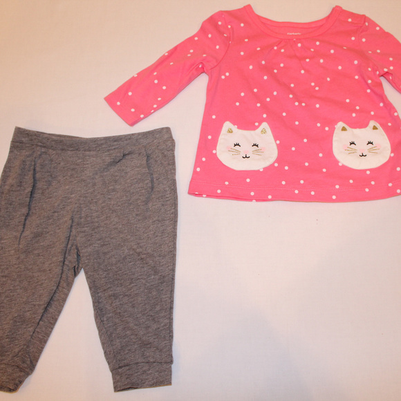Carters/ Girls 2 pieces shirt and pants/6m - Picture 4 of 4